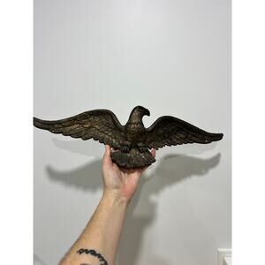 Vintage Cast Iron? Brass Colored Bald Eagle w/Star & 19 - 19” Wall Hanging
